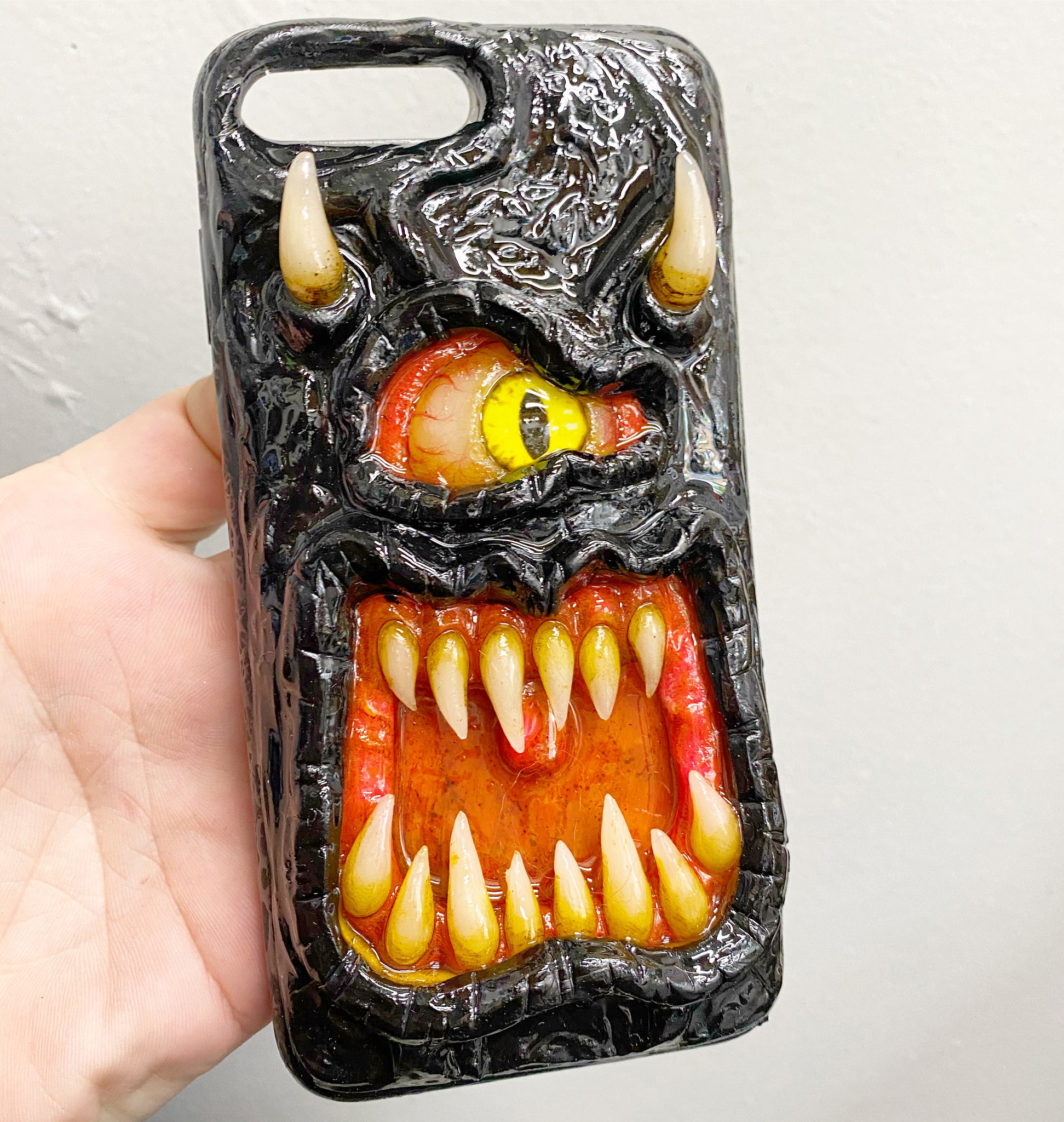 Black Monster Phone Case – MoldyCreations Black Monster Phone Case – MoldyCreations
